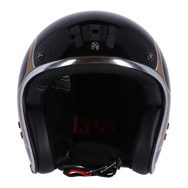 13 1/2 SKULL BUCKET HELMET FLAMES GOLD - Image 3