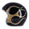 13 1/2 SKULL BUCKET HELMET FLAMES GOLD - Image 5