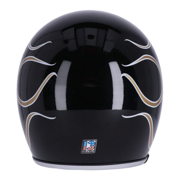 13 1/2 SKULL BUCKET HELMET FLAMES GOLD - Image 7