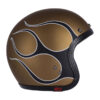 13 1/2 SKULL BUCKET HELMET FLAMES MATT GOLD