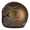 13 1/2 SKULL BUCKET HELMET FLAMES MATT GOLD - Image 6